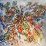 Maleri med mange sterke farger