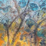 maleri i av abstrakte fugler som sitter i et tre